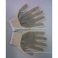 Gants en coton pointillé en PVC